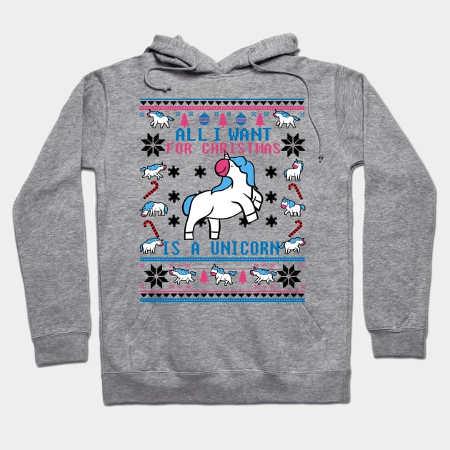 Funny Unicorn Lover Ugly Christmas Sweater Hoodie by KsuAnn
